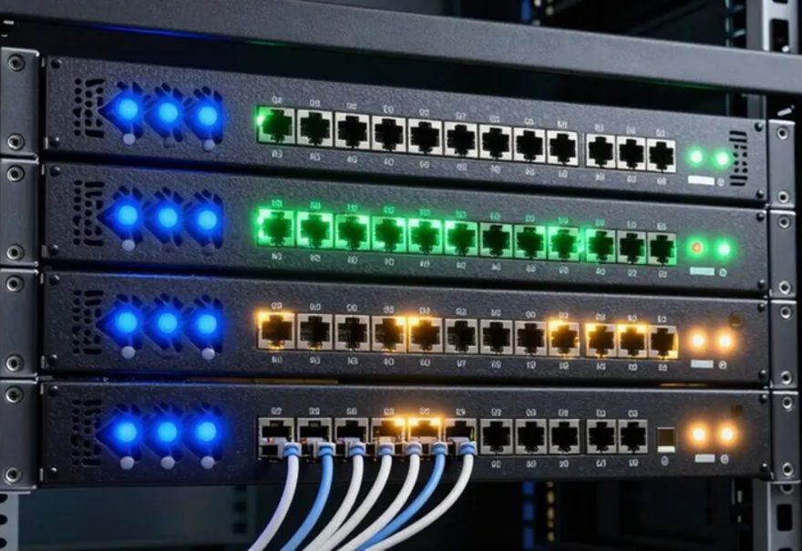 Rack-mounted layer-3 switches